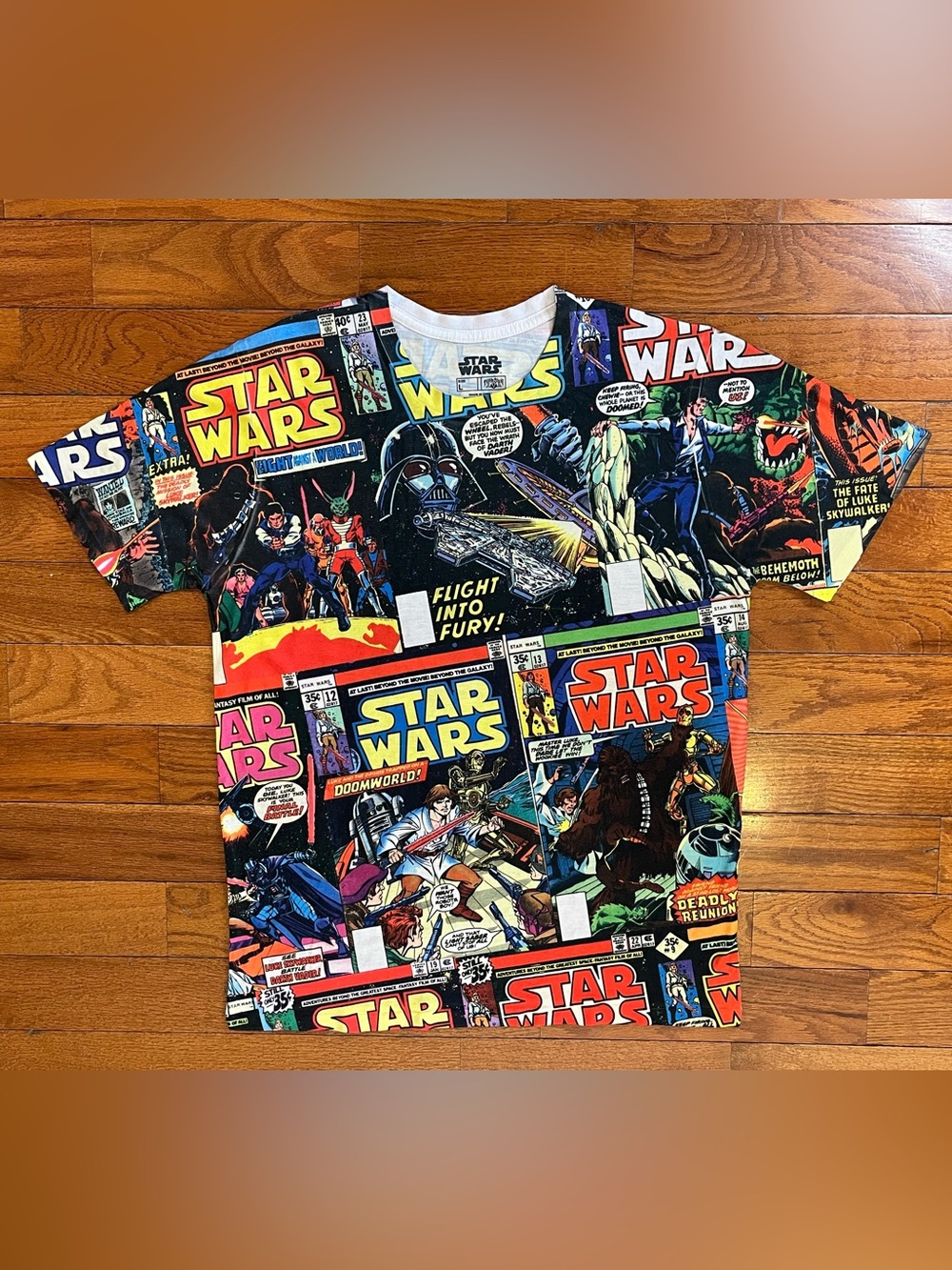 Star Wars Comic Print T-Shirt Men’s L Movie Graphic Tee Pop Culture Sci Fi